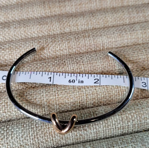 MVMT Stainless Steel Cuff Bracelet with 8K Rose Gold Plated Knot - Picture 4 of 10